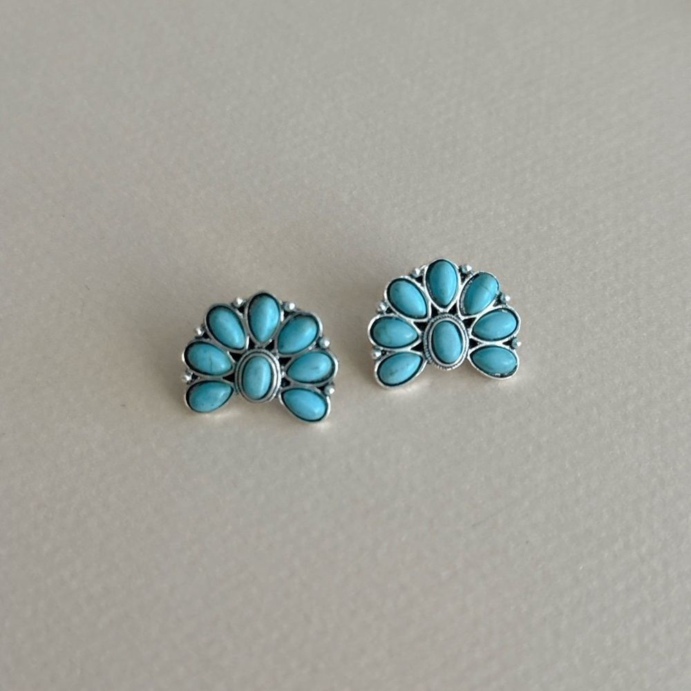 Turquoise flower Earrings N1743